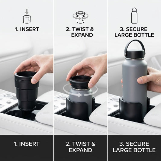 Renzavuli Expandable Car Cup Holder & Console Organizer