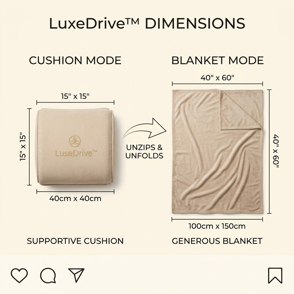 Renzavuli 2-in-1 Convertible Travel Cushion & Premium Blanket
