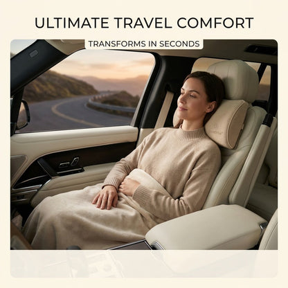 Renzavuli 2-in-1 Convertible Travel Cushion & Premium Blanket