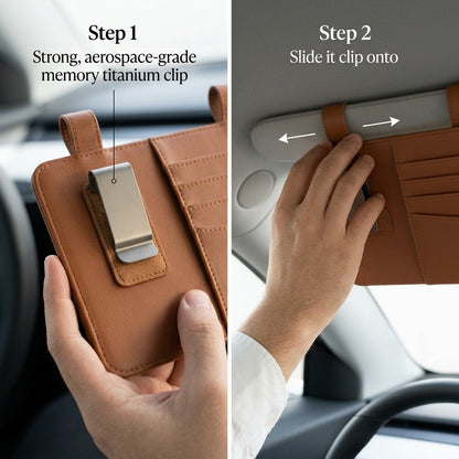 Renzavuli Aura Premium Leather Sun Visor Organizer