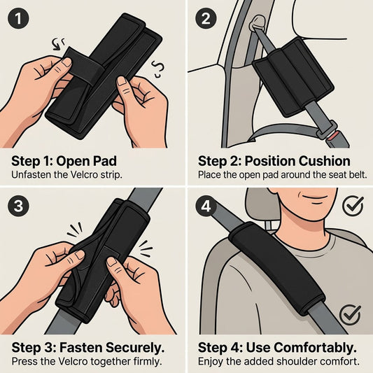 Renzavuli LuxeDrive Premium Ergonomic Seat Belt Cushion