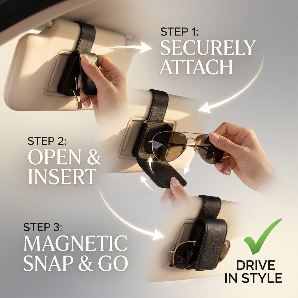 Renzavuli Premium Nappa Leather Car Sunglasses Mount