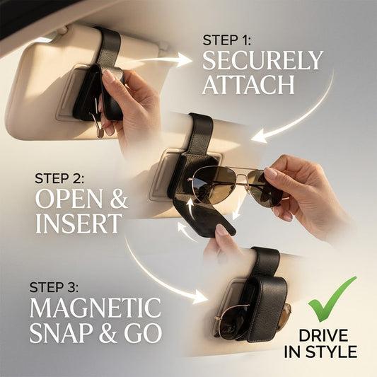 Renzavuli Premium Nappa Leather Car Sunglasses Mount