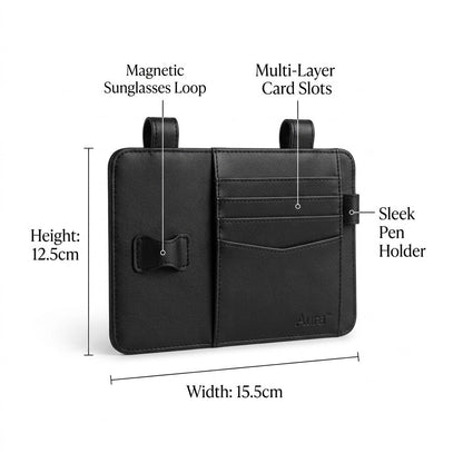 Renzavuli Aura Premium Leather Sun Visor Organizer