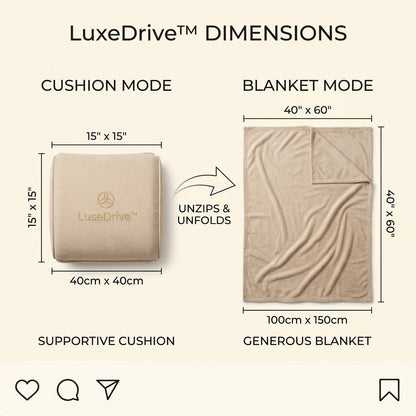 Renzavuli 2-in-1 Convertible Travel Cushion & Premium Blanket