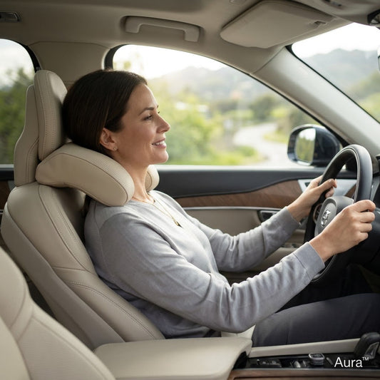Renzavuli Aura Ergonomic Nappa Leather Car Headrest